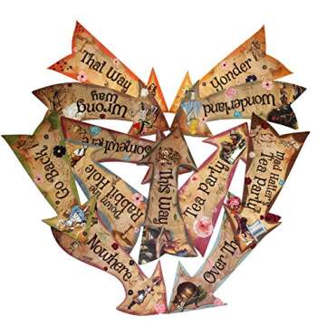 Vintage Alice in Wonderland Arrow Signs for Parties