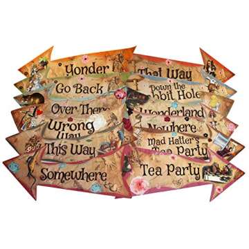 Vintage Alice in Wonderland Arrow Signs for Parties
