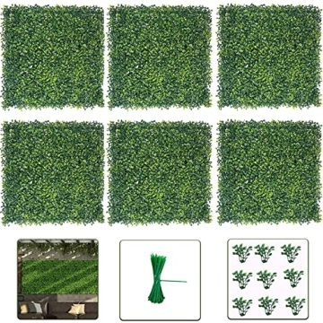 Ticanros Grass Wall Panel 12 Pack 20"x20" Artificial Boxwood Hedge Plant Wall, Greenery Walls, Artif...