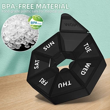 Gelibo Weekly Pill Organizer 2 Pack for Daily Vitamins and Supplements