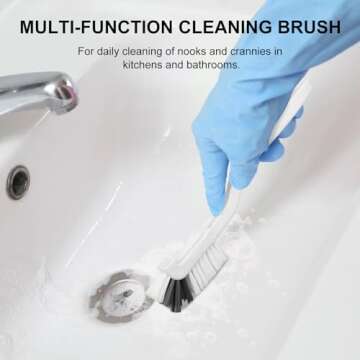 SetSail Small Scrub Brush, Mini Grout Brush Micro Edge Corner Cleaning Brush for Bottle, Tile Lines, Window Track, Bathroom Crevice Brush for Crevice and Narrow Space, 2 Pack