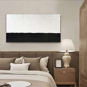 Epicler Contemporary Black & White Abstract Canvas Art