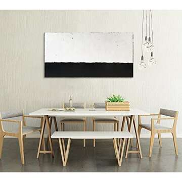 Epicler Contemporary Black & White Abstract Canvas Art