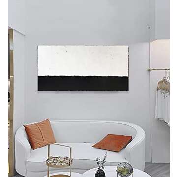 Epicler Contemporary Black & White Abstract Canvas Art