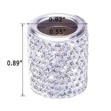 FEENM Car Headrest Head Rest Collars Rings Decor Bling Bling Crystal Diamond Ice for Car SUV Truck Interior Decoration Blings 4 Pack White