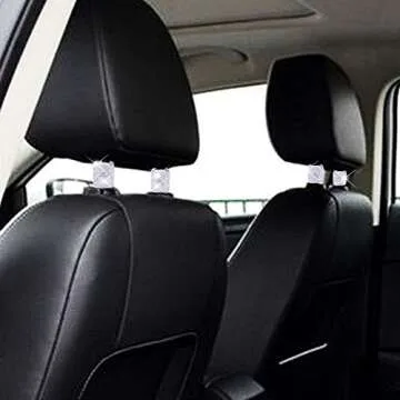 FEENM Car Headrest Head Rest Collars Rings Decor Bling Bling Crystal Diamond Ice for Car SUV Truck Interior Decoration Blings 4 Pack White