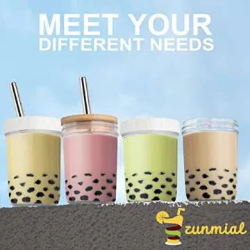 Eco-Friendly 16oz Mason Jar Cups Set with Lids and Straws