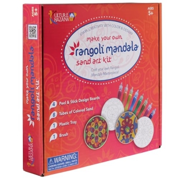 Kulture Khazana: Make Your Own Rangoli Mandala Sand Art Kit - Mess-Free Craft for Kids