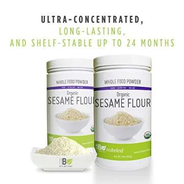 Nubeleaf Sesame Flour Protein Powder 16 Ounce Jar