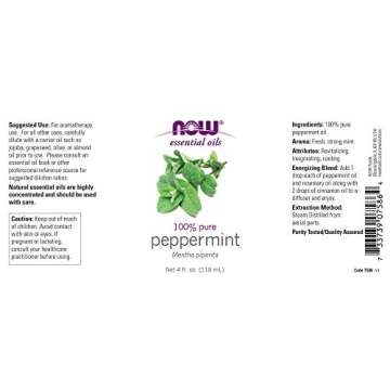 NOW Foods Peppermint Oil (Liquid), 4 oz