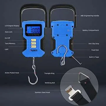 RUNCL Waterproof Fishing Scale with Lip Gripper 110lb 50kg
