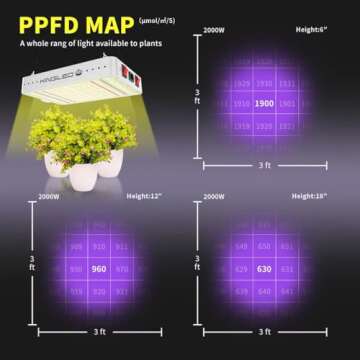 KingLED KP2000 Grow Light for Indoor Plants 3x3 Coverage