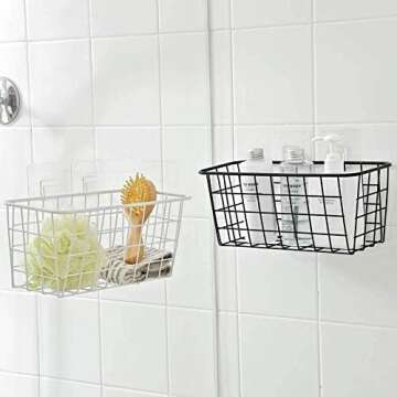 LeleCAT Wall-Mounted Storage Baskets, No Drilling Required