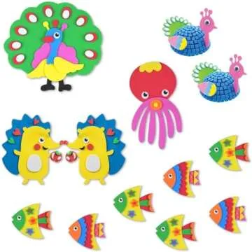 Upins 1000 Pcs Black Wiggle Googly Eyes with Self-Adhesive, 6mm 8mm 10 mm 12mm Mixed Packaging