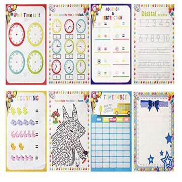 Reusable Dry Erase Pockets Multicolored Dry Erase Sheets 10 pcs 10 X 13 Inch PET Dry Erase Bags + 10 Pack Pen, Suitable for School Families