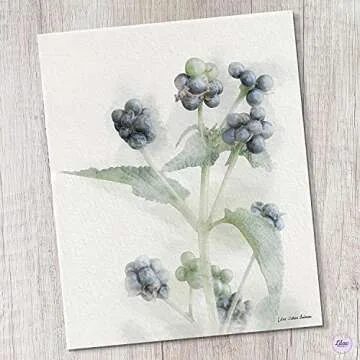 Handmade Floral Wall Art Home Décor, Botanical Flower Watercolor Painting Prints Set of 3, Boho Decoration for Bathroom, Housewarming & Hostess Gift Idea, 8 X 10, Unframed (8"x10", Green)