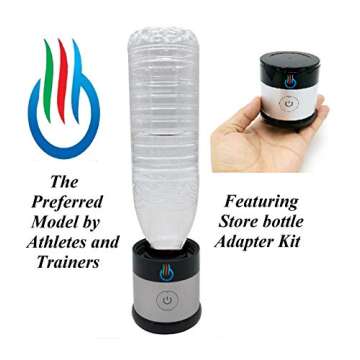 H2 USB Sport MAXX Hydrogen Water Generator with Glass Bottle and Inhaler Adapter (Silver)