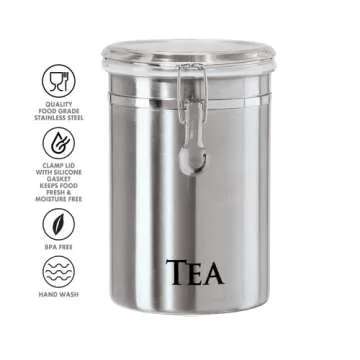 OGGI 62oz Stainless Steel Airtight Tea Canister - Stylish & Durable