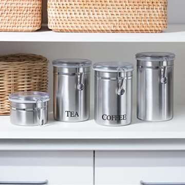 OGGI 62oz Stainless Steel Airtight Tea Canister - Stylish & Durable