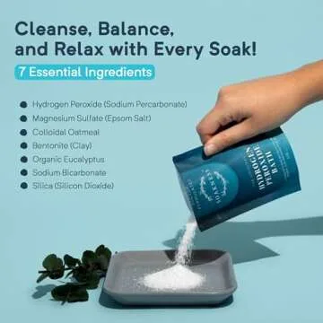 Soakness Hydrogen Peroxide Epsom Salt Bath Soak & Foot Spa (2-Pack) – Patented Formula for Muscle ...