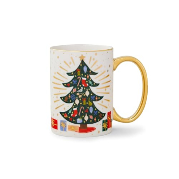 RIFLE PAPER CO. Holiday Tree Porcelain Mug for Festive Occasions and Gatherings with Holiday-Themed ...