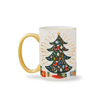 RIFLE PAPER CO. Holiday Tree Porcelain Mug for Festive Gatherings