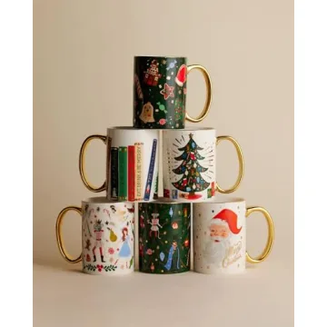 RIFLE PAPER CO. Holiday Tree Porcelain Mug for Festive Gatherings