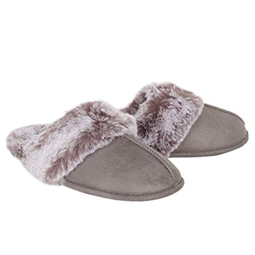 Jessica Simpson Faux Fur Memory Foam Slippers - Cozy Comfort