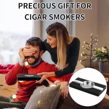 Premium Black Wooden Cigar Ashtray for Men