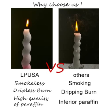 Elegant Brown Spiral Taper Dinner Candles Set 7.6" Dripless