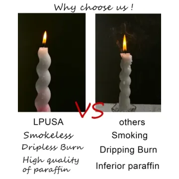 Elegant Brown Spiral Taper Dinner Candles Set 7.6" Dripless