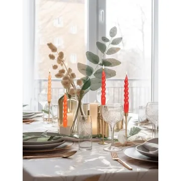 Elegant Brown Spiral Taper Dinner Candles Set 7.6" Dripless