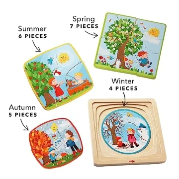 HABA 4-Layer Wooden Puzzle: Fun & Educational Seasons