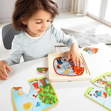 HABA 4-Layer Wooden Puzzle: Fun & Educational Seasons