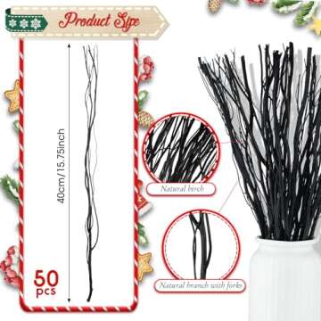 Xinnun 50 Pcs Curly Willow Branches Decorative Dried Willow Vase Filler Tree Branches for Decoration...