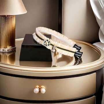 Sluxa Pearl Hairband for Women, Fashion Decorative Headband with Jeweled Designer Beads, 1 Pack