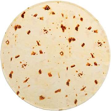Kimdee Burrito Tortilla Blanket Double Sided 71 inches 280 GSM Cozy Flannel Fabric Novelty Giant Foo...
