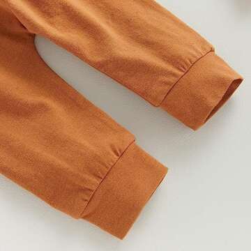 Lamuusaa Newborn Baby Boy Halloween Outfit Cutest Pumpkin Long Sleeve Romper Shirts Long Pants Hat Halloween Clothes