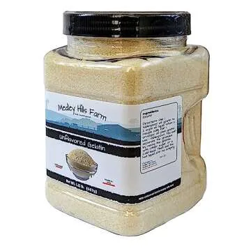 Unflavored Gelatin by Medley hills farm 1.25 lbs. in Reusable Container - Gelatin powder unflavored thickening agent. Made in USA.