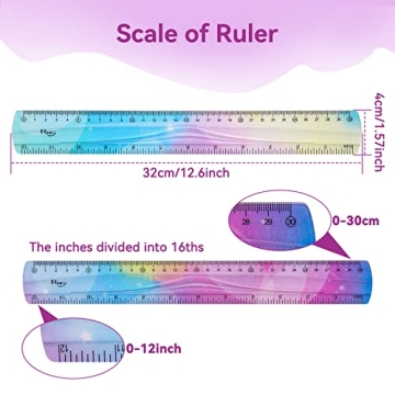 Grevosea Flexible Ruler Set - Perfect for Kids and Adults