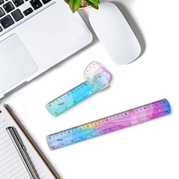Grevosea Flexible Ruler Set - Perfect for Kids and Adults