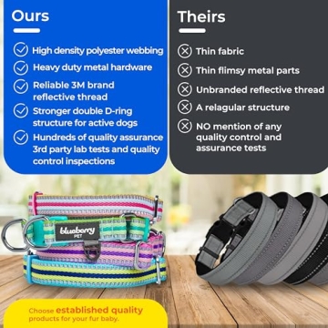 Blueberry Pet Reflective Dog Collar for Large Dogs