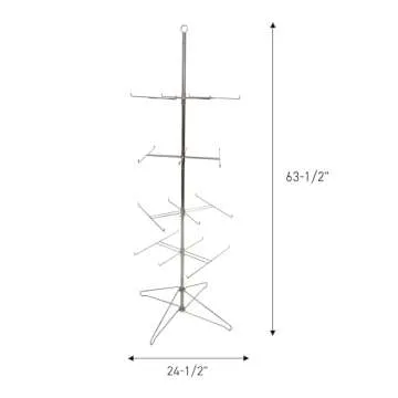 SSWBasics 4-Tier Chrome Wire Spinner Rack (4 tiers - space 12” apart) - Rotating Jewelry Display Organizer - Floor Spinner Rack - Perfect for Food Items and Fashion Accessories