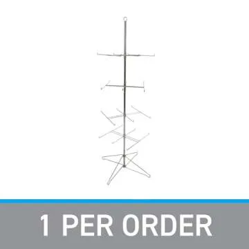 SSWBasics 4-Tier Chrome Wire Spinner Rack (4 tiers - space 12” apart) - Rotating Jewelry Display Organizer - Floor Spinner Rack - Perfect for Food Items and Fashion Accessories