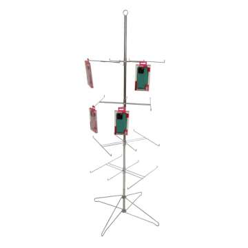 SSWBasics 4-Tier Chrome Wire Spinner Rack (4 tiers - space 12” apart) - Rotating Jewelry Display Organizer - Floor Spinner Rack - Perfect for Food Items and Fashion Accessories
