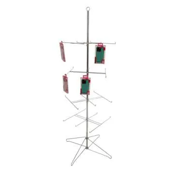 SSWBasics 4-Tier Chrome Wire Spinner Rack (4 tiers - space 12” apart) - Rotating Jewelry Display Organizer - Floor Spinner Rack - Perfect for Food Items and Fashion Accessories