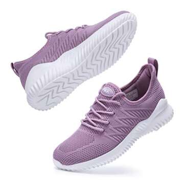 Akk Womens Walking Tennis Shoes - Slip On Memory Foam Lightweight Casual Sneakers for Gym Travel Wor...