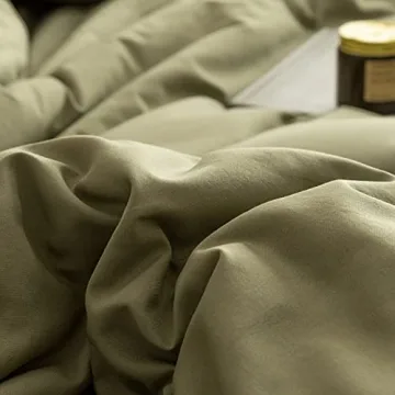 ROSGONIA King Size Comforter Set - Soft Olive Green Bedding