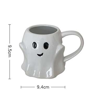 VEFFE Ceramic 15 Ounce Ghost Mug ,Halloween Ghost Mug, Ghost Coffee Mug, Ghost Mug, Cute Halloween M...