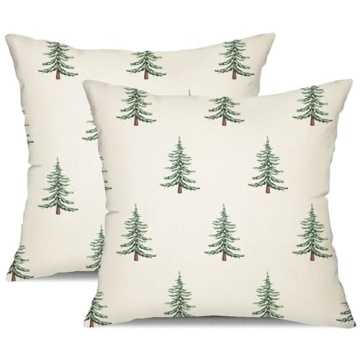 DFXSZ Christmas Pillow Covers 18x18 inch Set of 2 - Elegant Winter Designs for Festive Decor